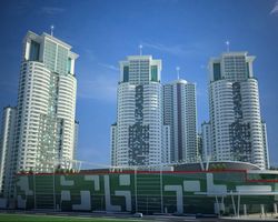 современные небоскребы в Скопье