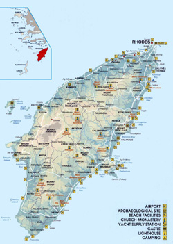 карта о.Родос. Греция